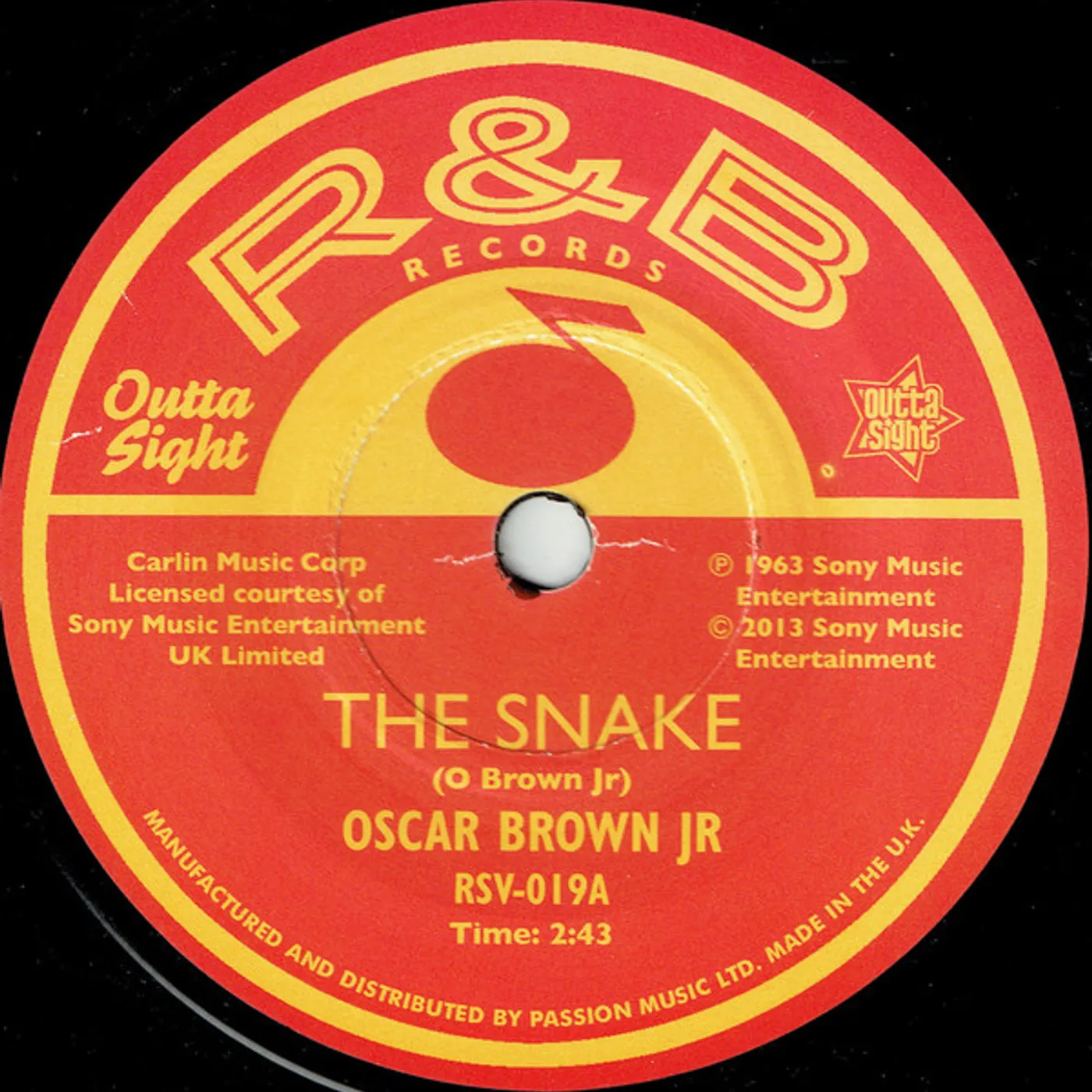 Oscar Brown, Jr. THE SNAKE/WORK SONG Vinyl Record