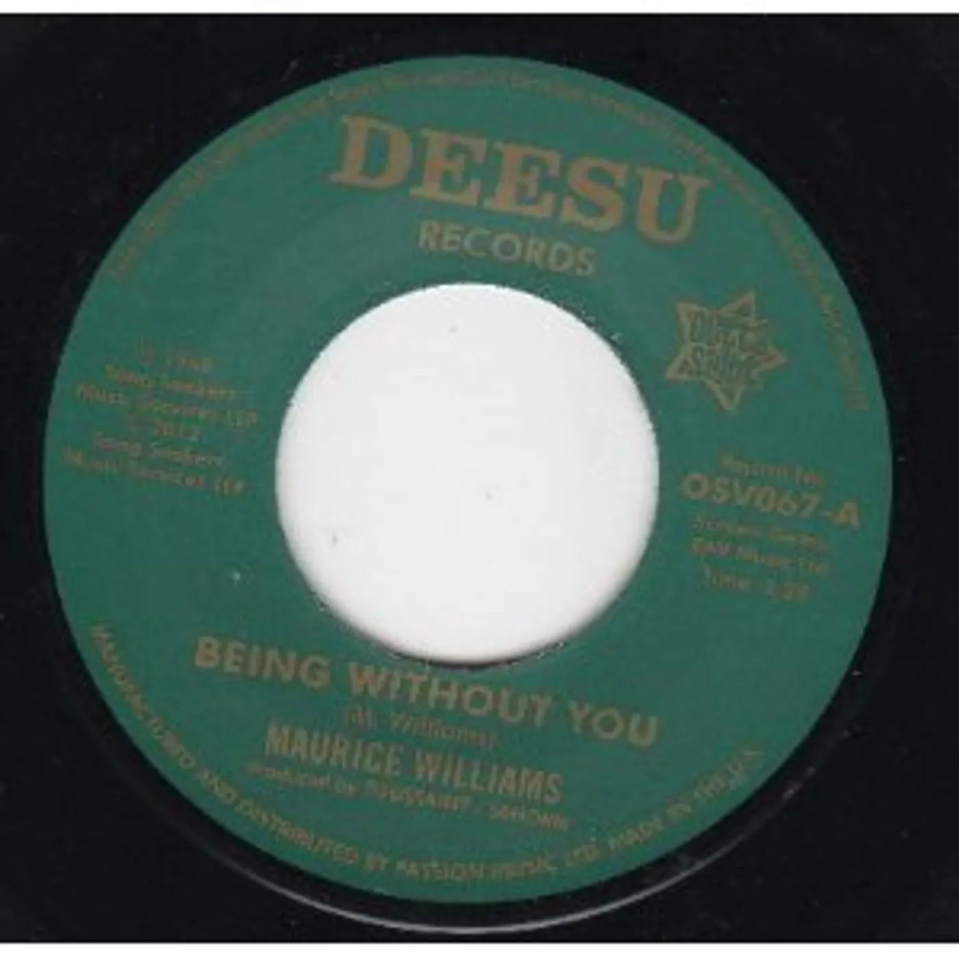 Maurice Williams BEING WITHOUT YOU/RETURN Vinyl Record