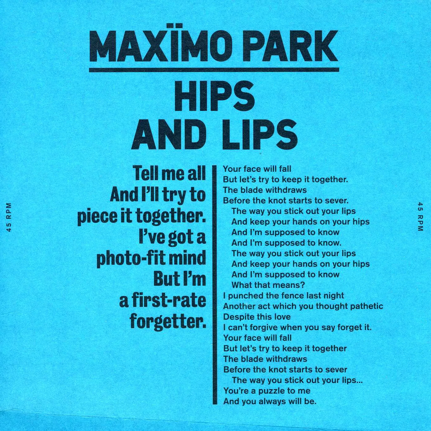 Maximo Park Hips And Lips Vinyl Record