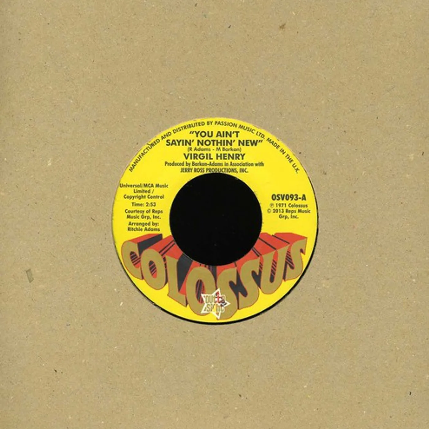 Virgil Henry YOU AIN'T SAYING NOTHING NEW Vinyl Record