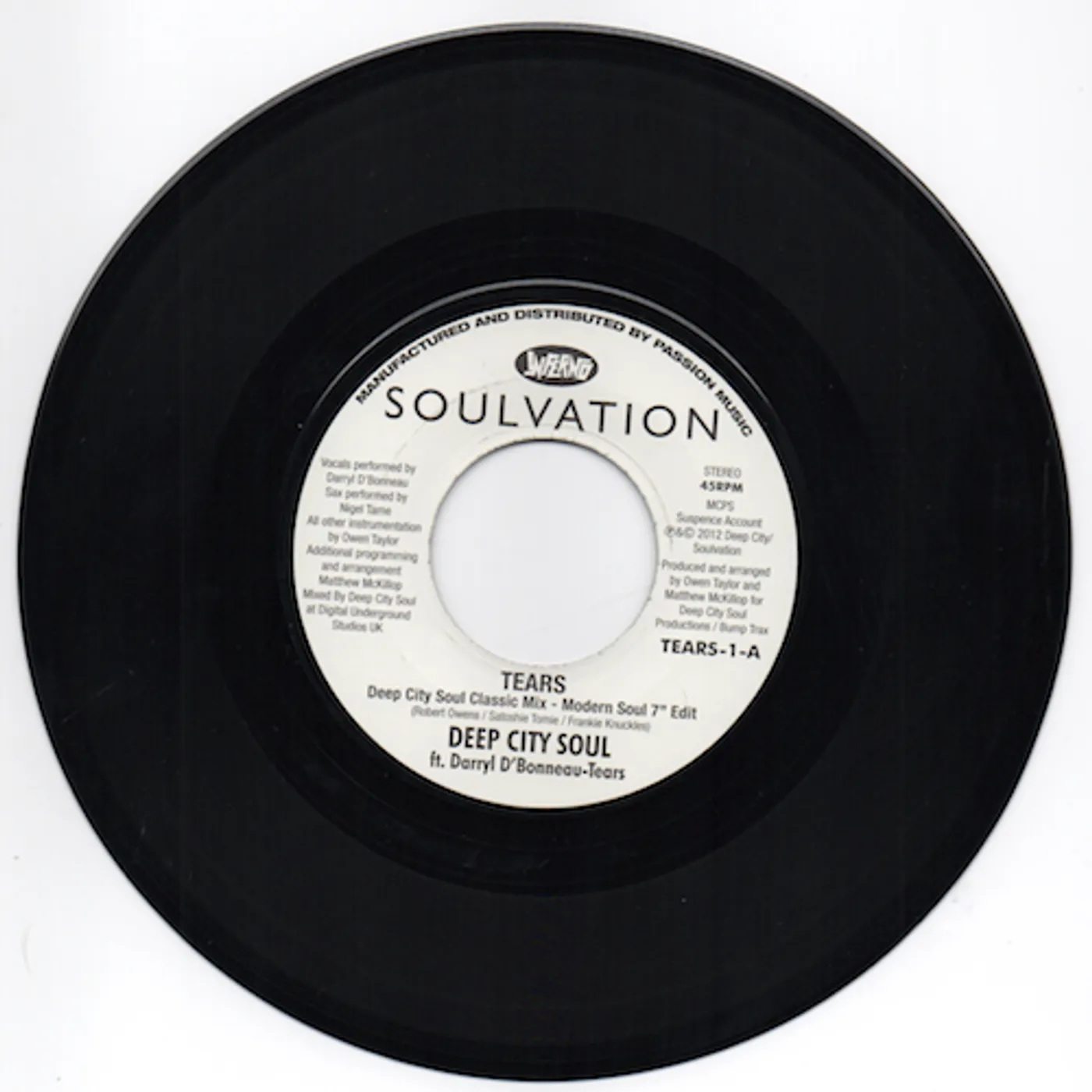 Tears DEEP CITY SOUL Vinyl Record