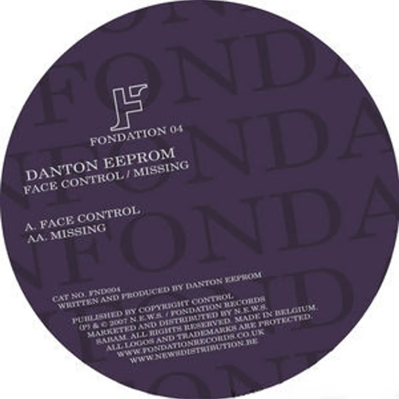 Danton Eeprom FACE CONTROL Vinyl Record