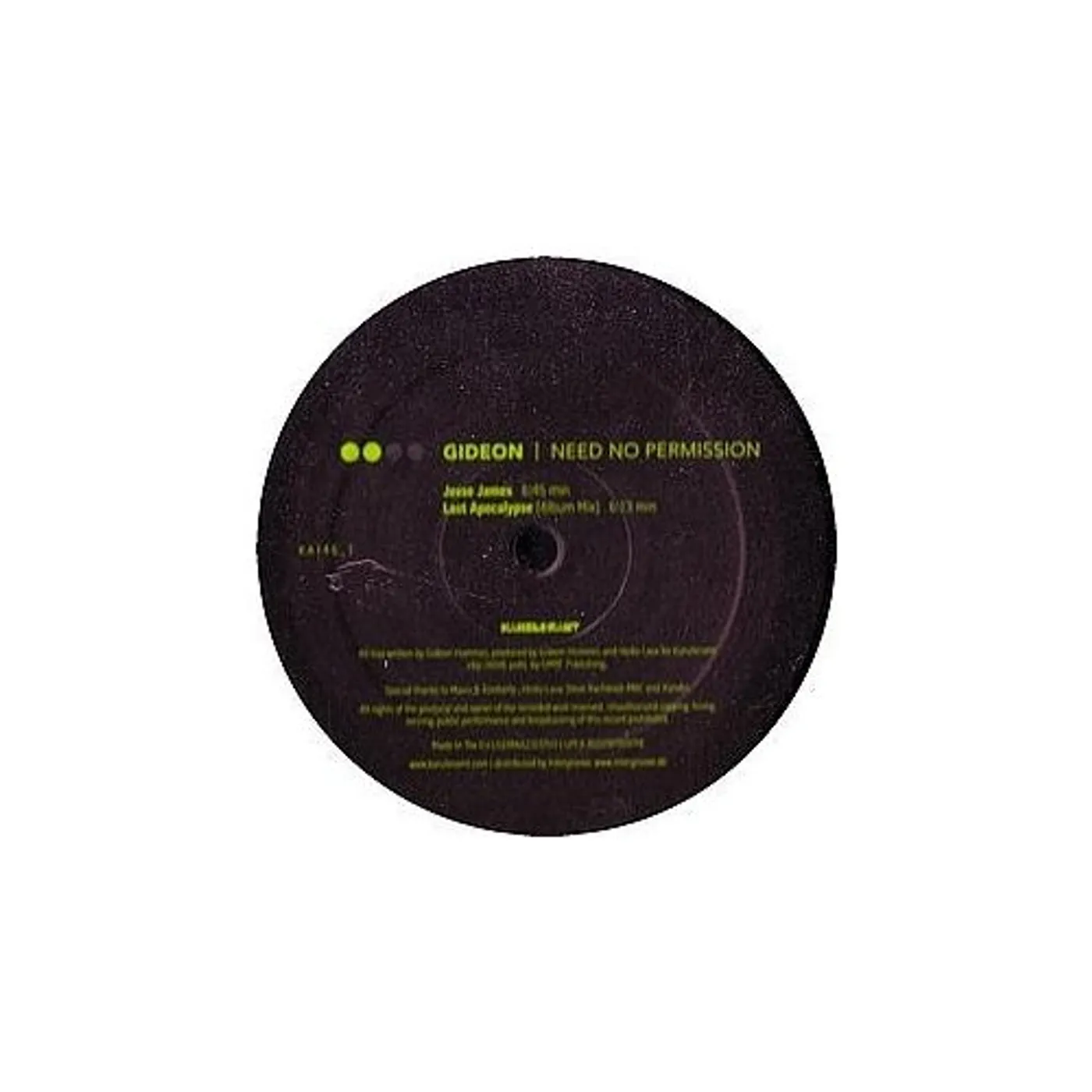 Gideon NEED NO PERMISSION 1 Vinyl Record