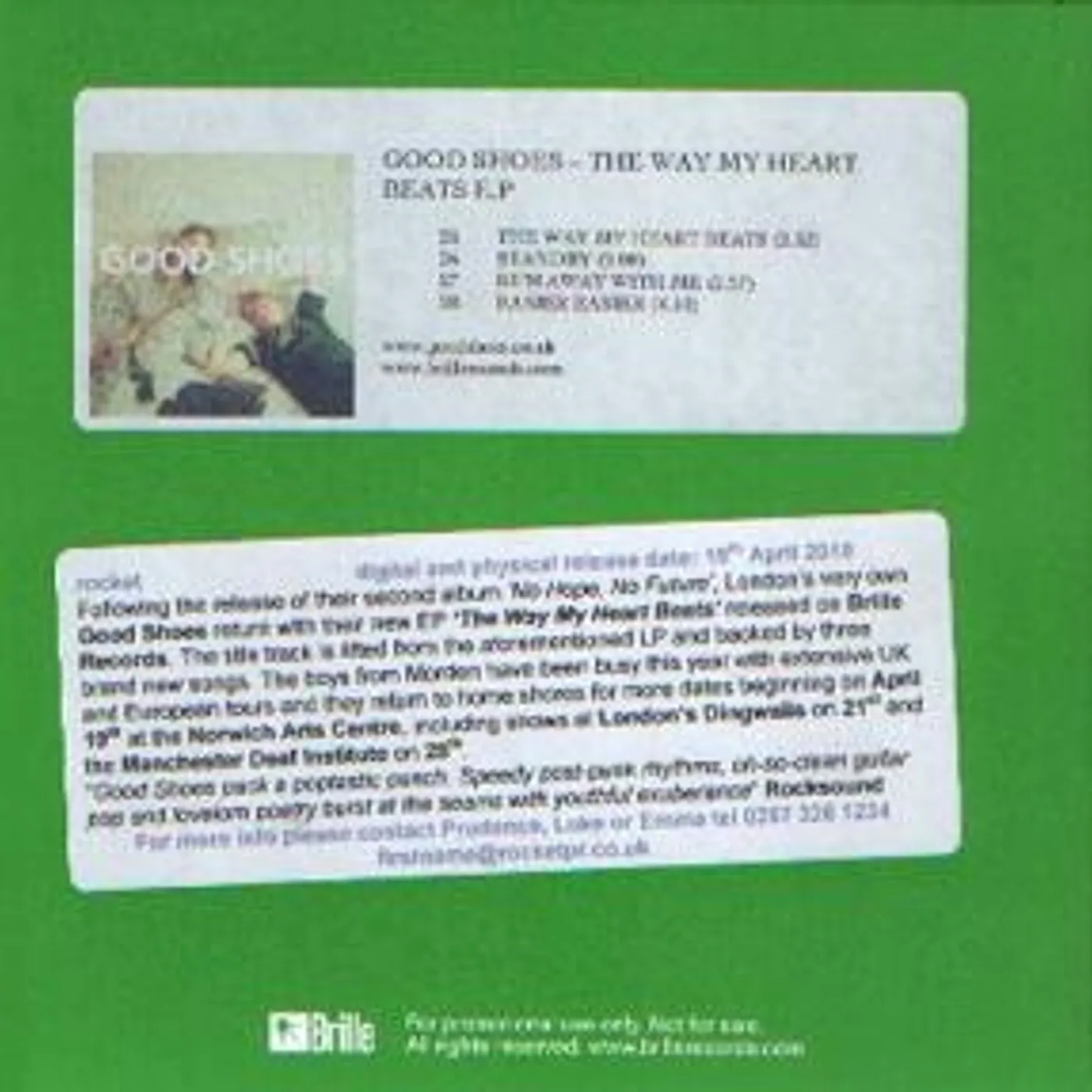 Good Shoes WAY MY HEART BEATS EP Vinyl Record - UK Release