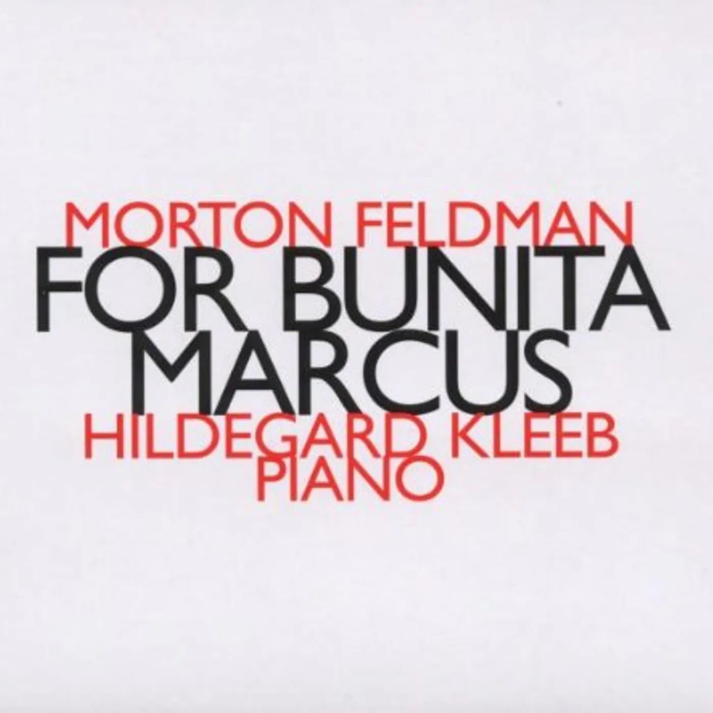 Morton Feldman FOR BUNITA MARCUS CD