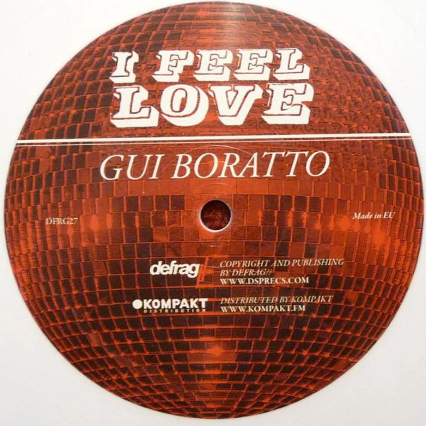 Gui Boratto I Feel Love Vinyl Record