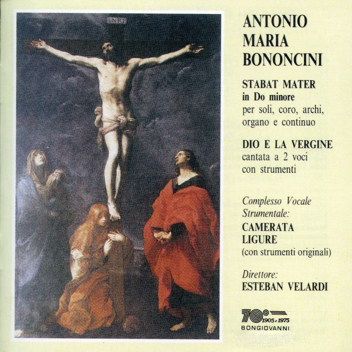 Antonio Maria Bononcini STABAT MATER IN DO MINORE DIO CD