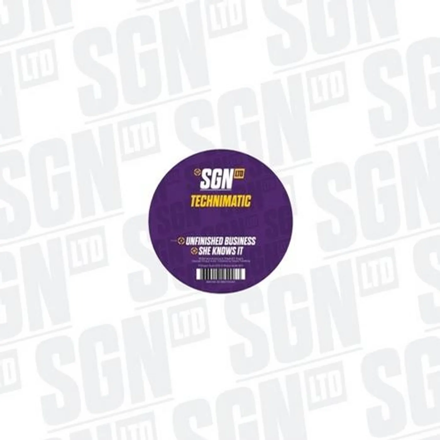 Technimatic UNFINISHED BUSINESS/SHE KNOWS IT Vinyl Record