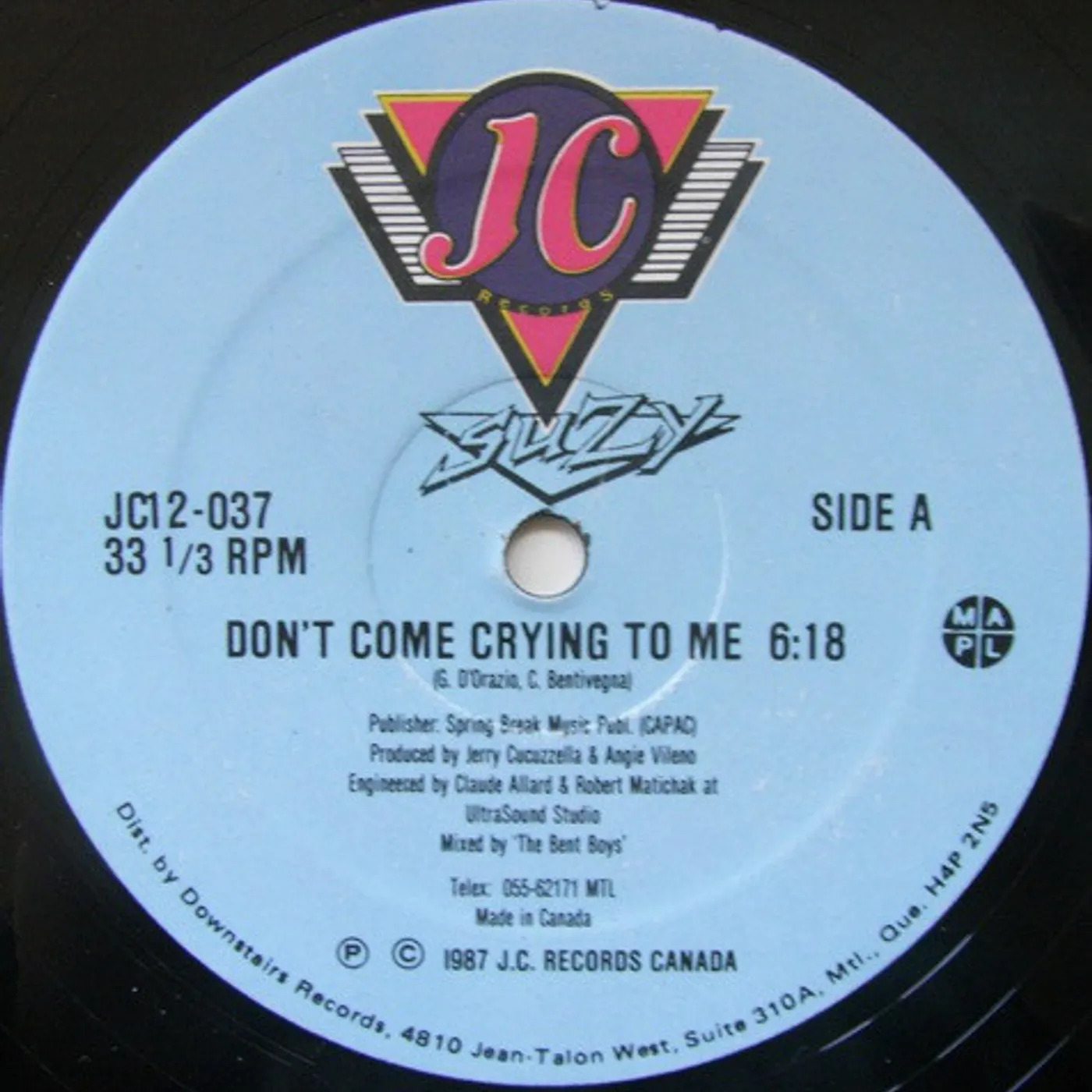 Suzy Q DONT COME CRYING TO ME Vinyl Record