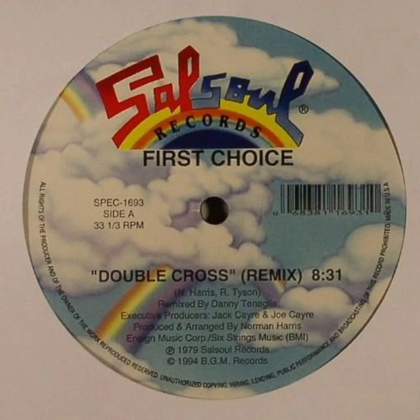 First Choice DOUBLE CROSS/LOVE THANG Vinyl Record