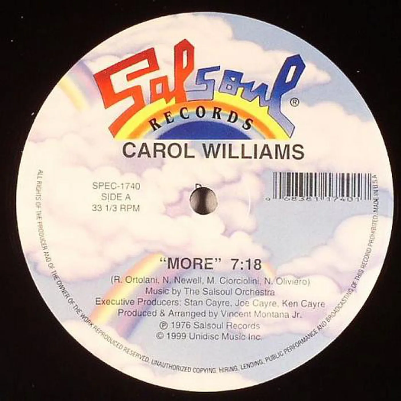 Carol Williams MORE/LOVE IS YOU Vinyl Record