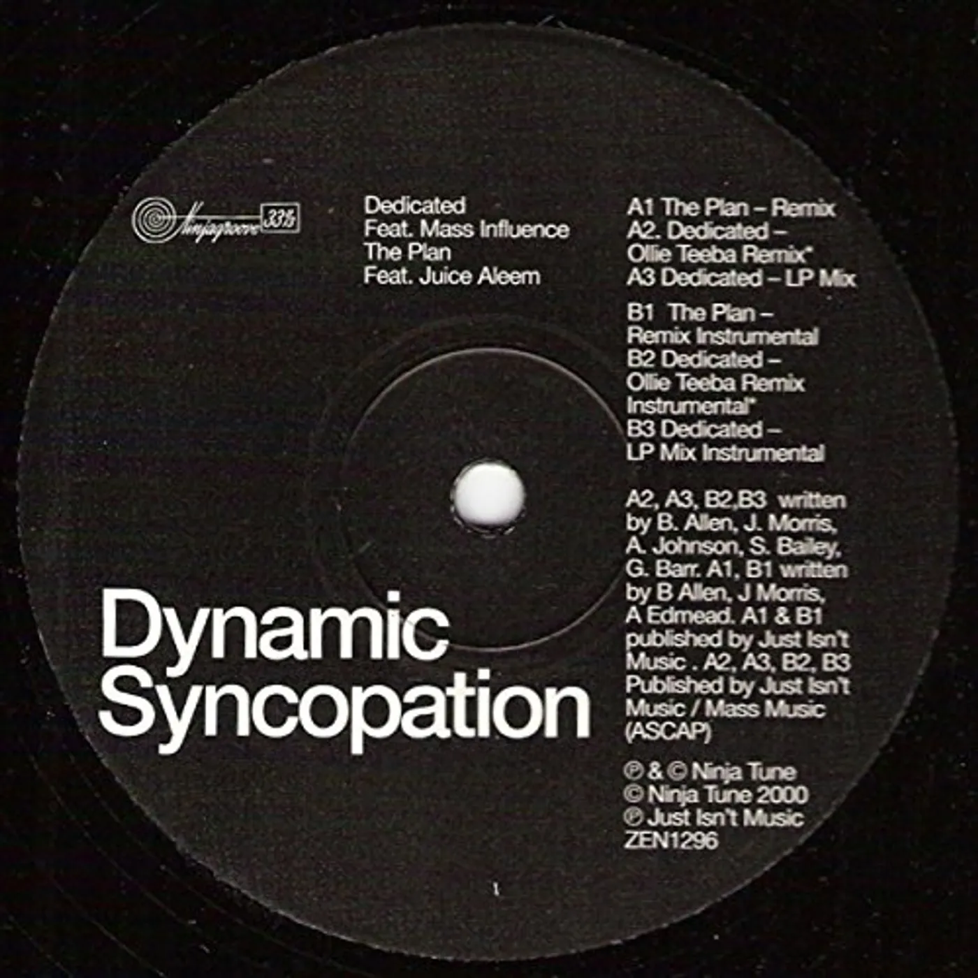 Dynamic Syncopation PLAN Vinyl Record - UK Release