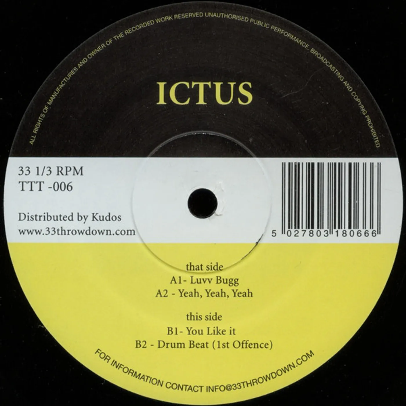 Ictus LUVVBUGG Vinyl Record - UK Release
