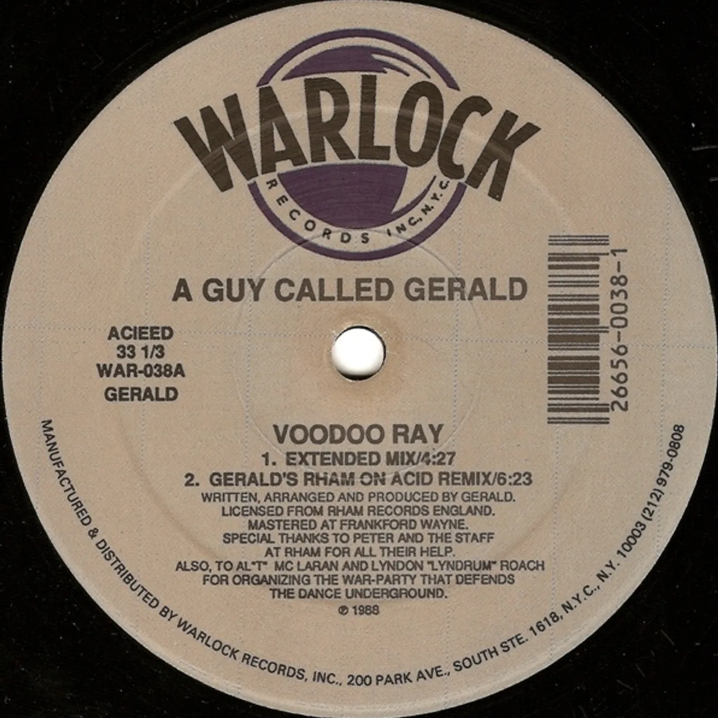A Guy Called Gerald VOODOO RAY Vinyl Record