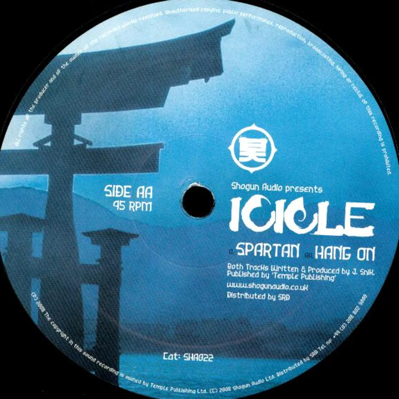 Icicle SPARTAN/HANG ON Vinyl Record