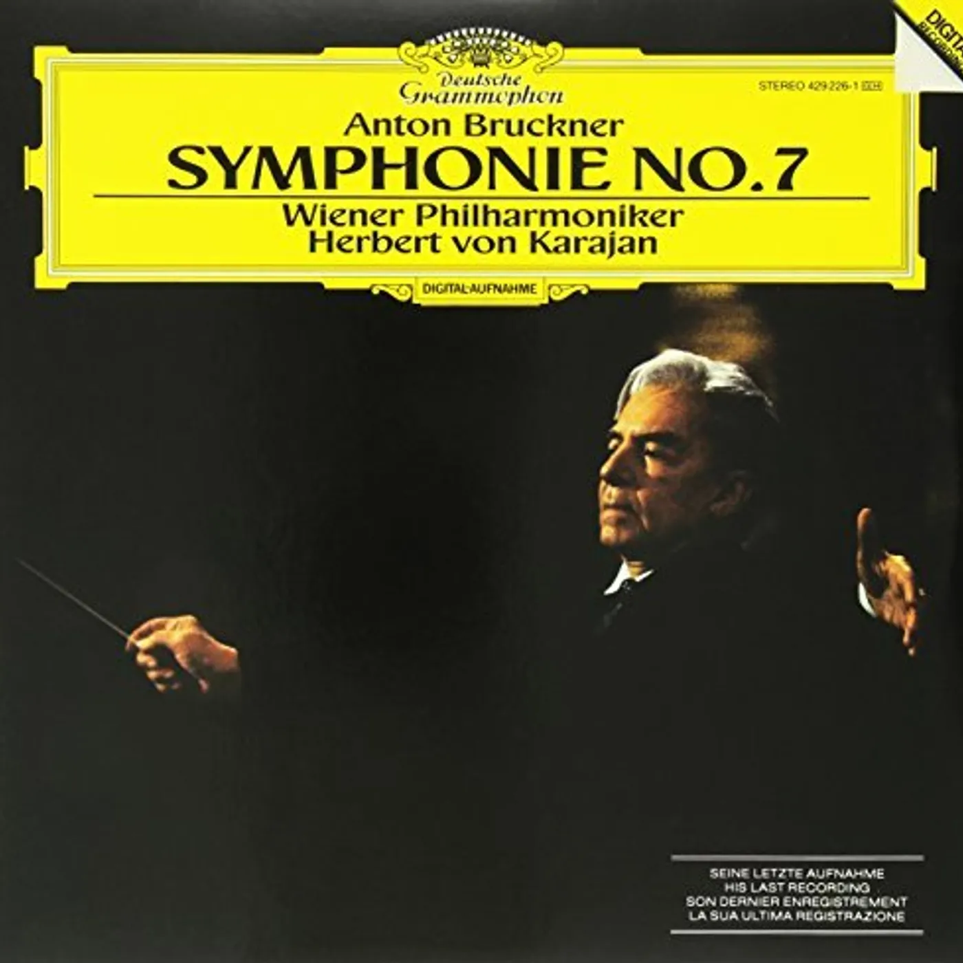 Anton Bruckner SYMPHONY NO. 7/VON KARAJAN Vinyl Record