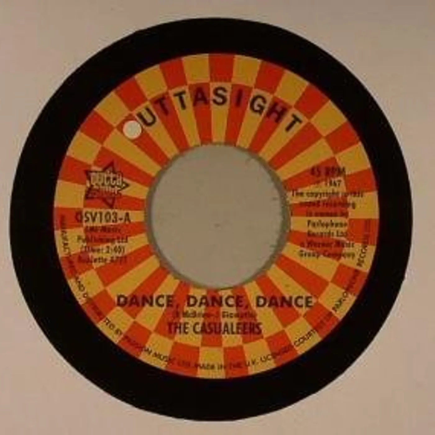 Chuck Wood Casualeers DANCE DANCE DANCE/SEVEN DAYS TOO LONG Vinyl Record