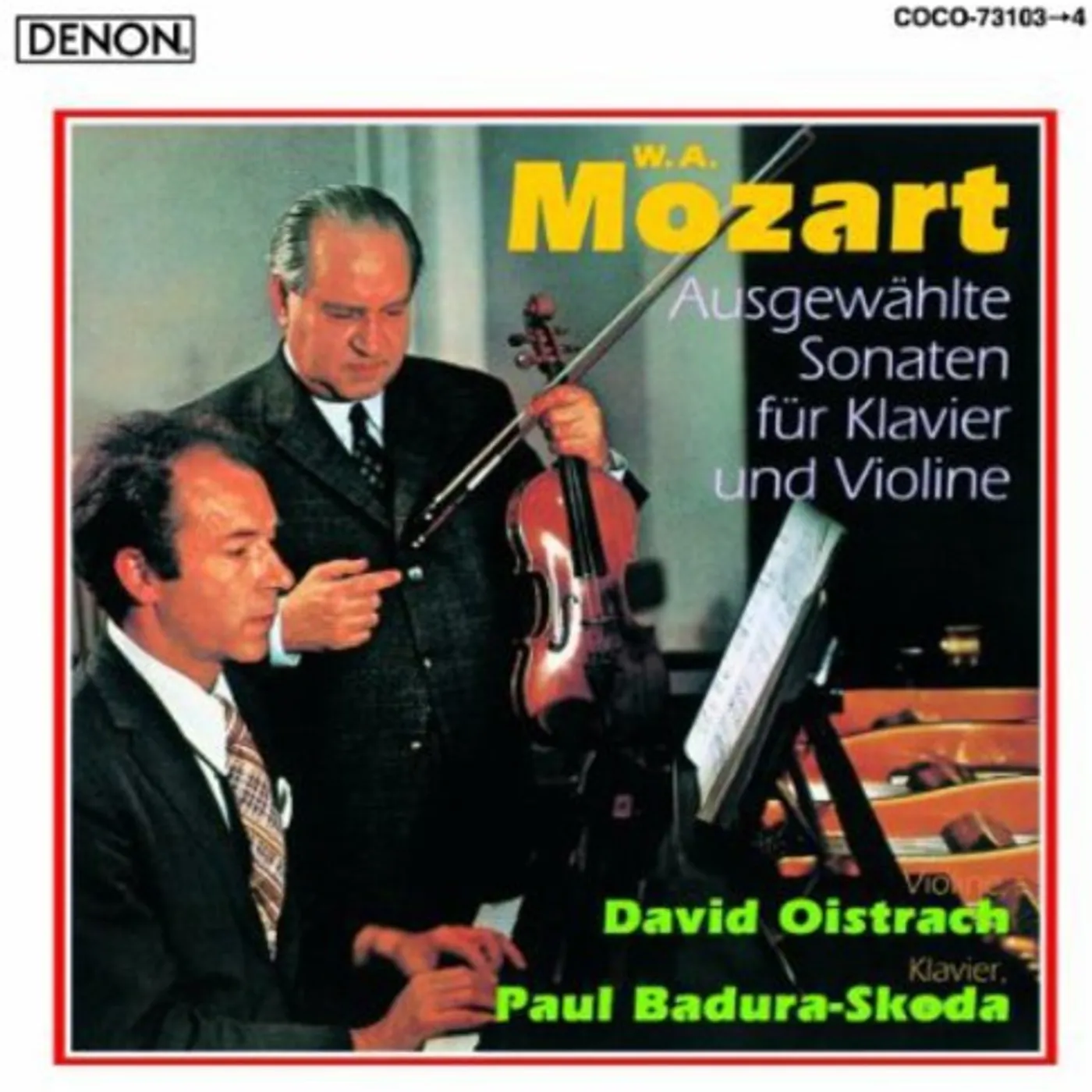 David Oistrakh MOZART: AUSGEWAHLTE SONATEN FUR KLAV CD