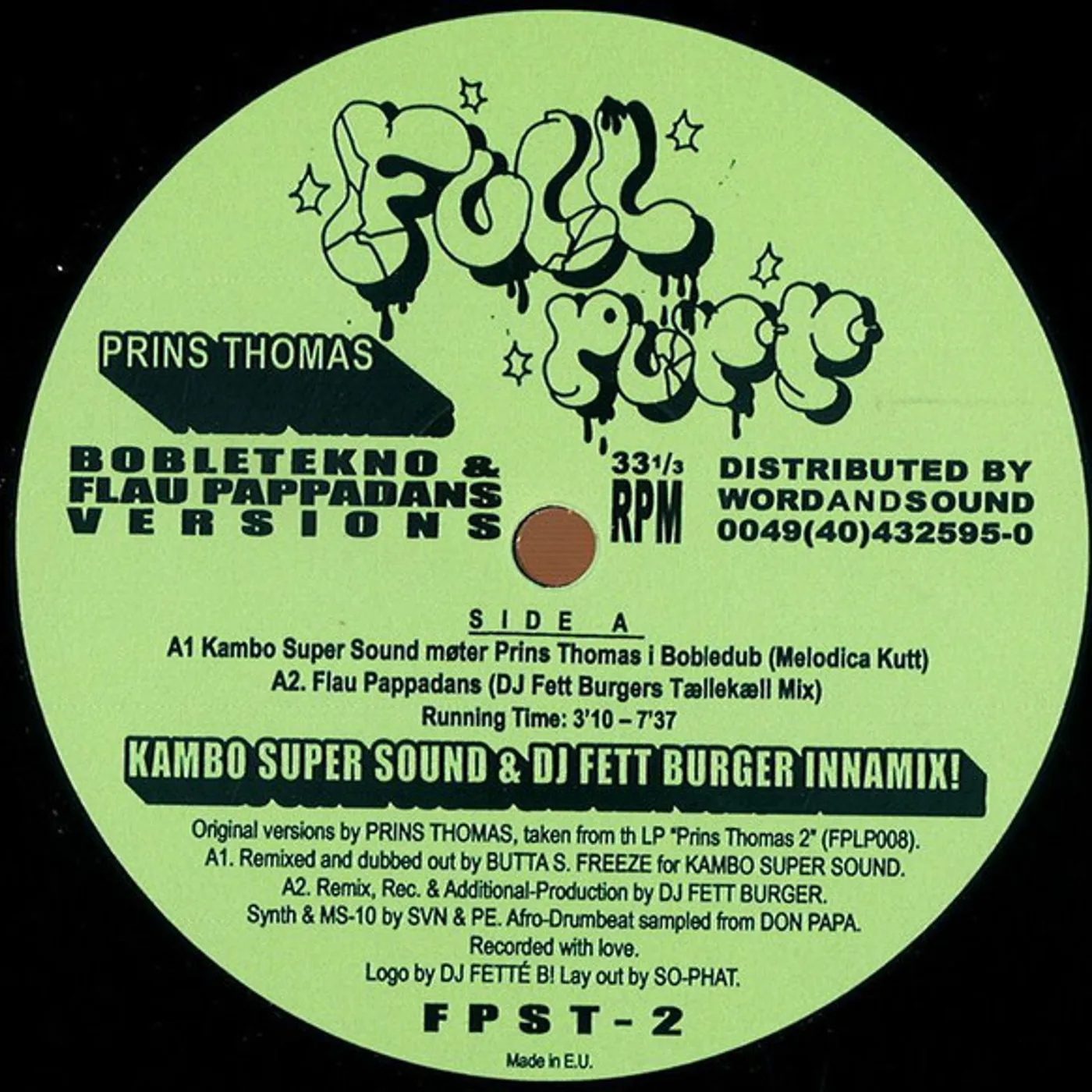 Lindstrom & Prins Thomas BOBLETEKNO & FLAU PAPPADANS VERSIONS Vinyl Record