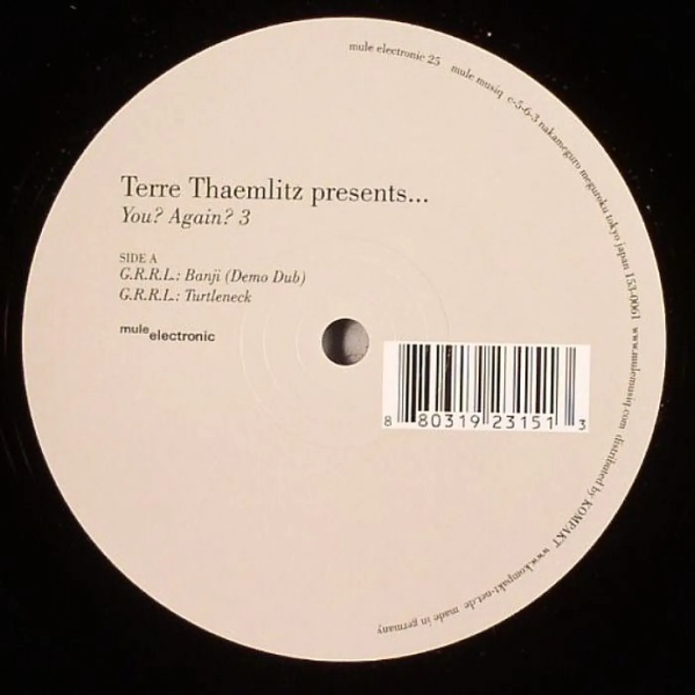 Terre Thaemlitz YOU AGAIN 3 Vinyl Record