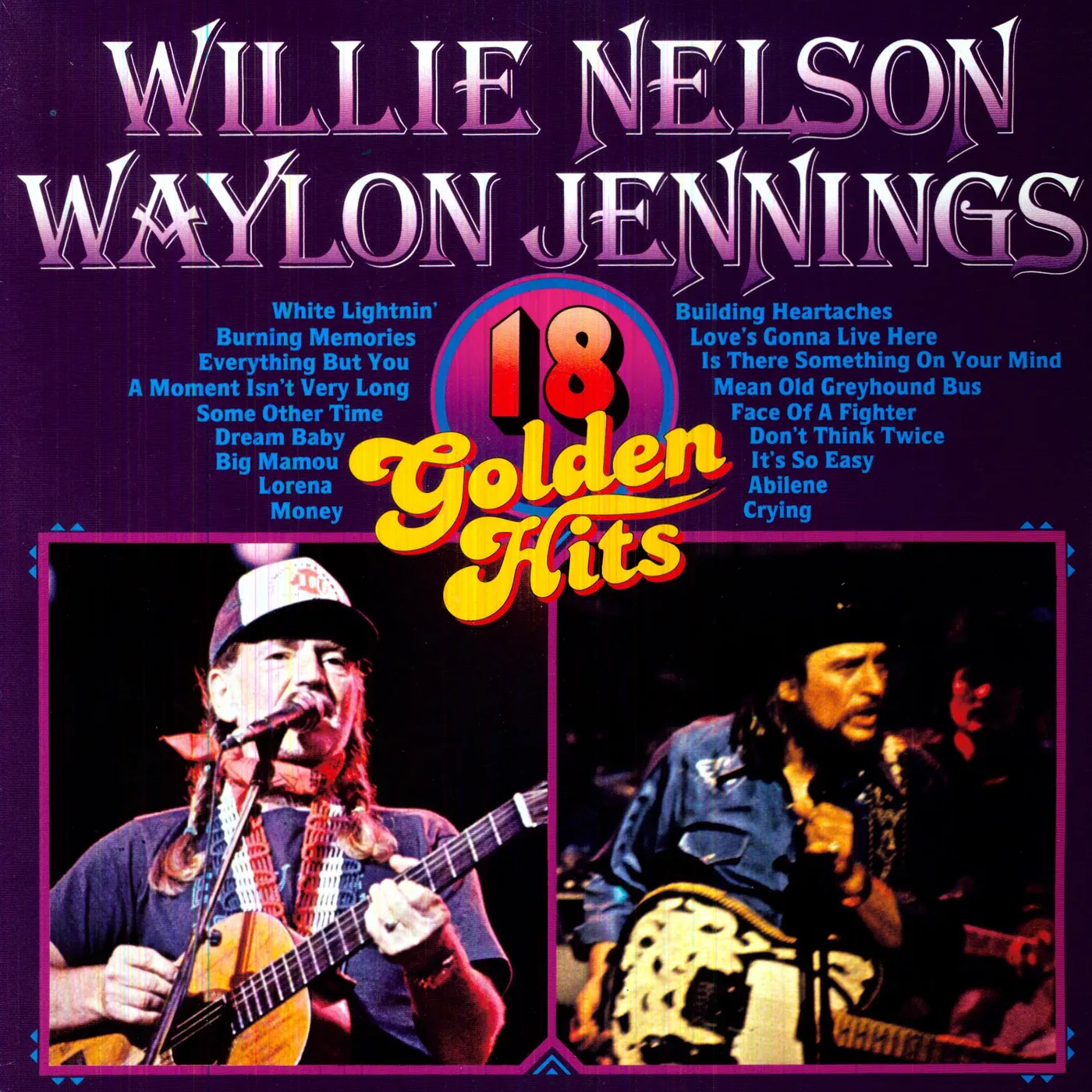 Willie Nelson & Waylon Jennings 18 Golden Hits Vinyl Record