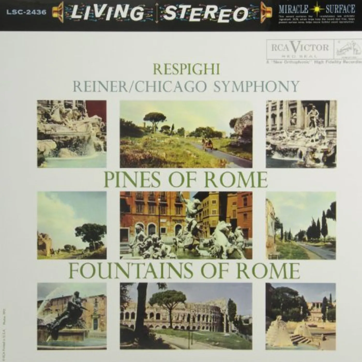Fritz Reiner RESPIGHI-PINES OF ROME / FOUNTAINS OF ROME Vinyl Record