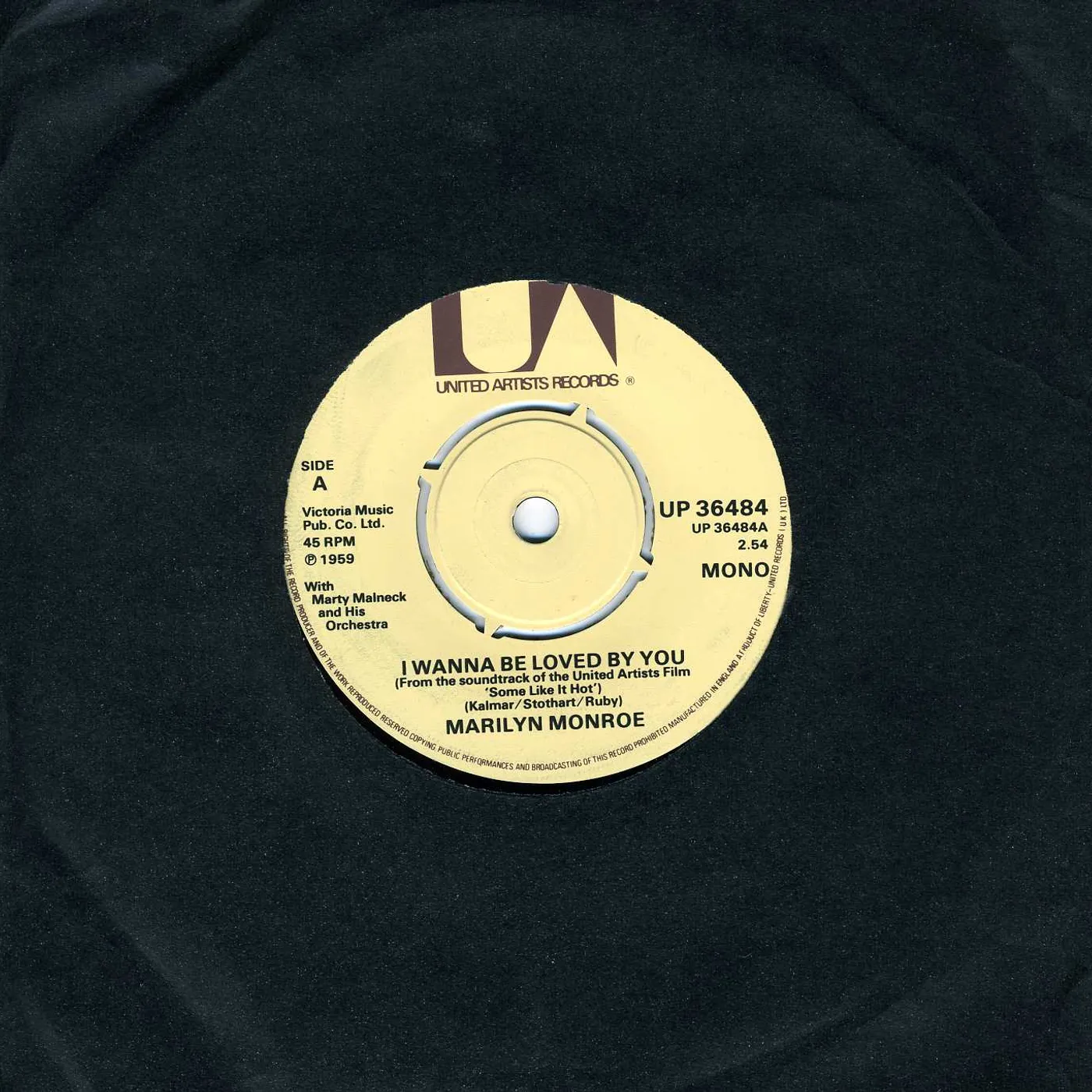 Marilyn Monroe I WANNA BE LOVED BY YOU / RUNNING WILD Vinyl Record