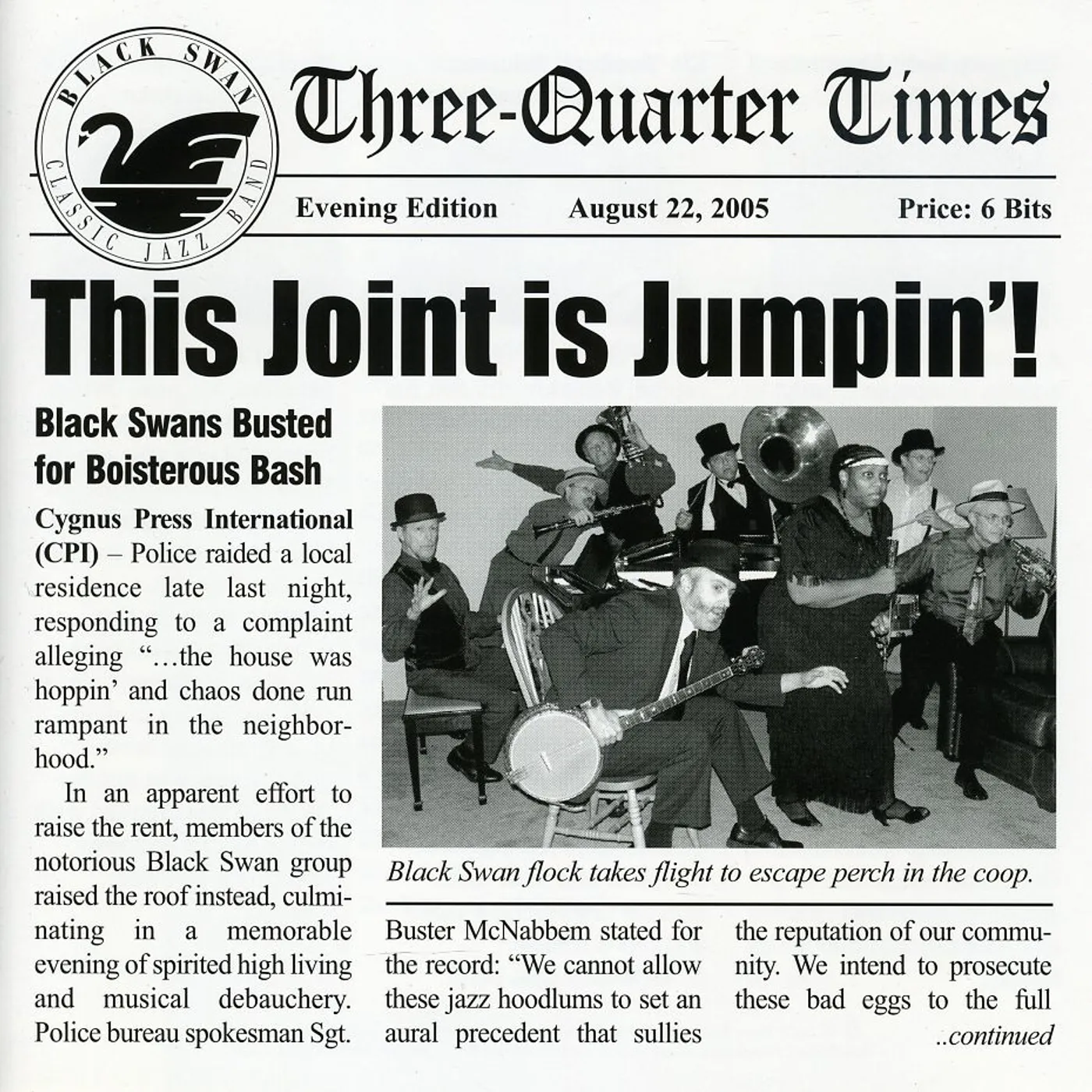 Black Swan Classic Jazz Band THIS JOINT IS JUMPIN CD