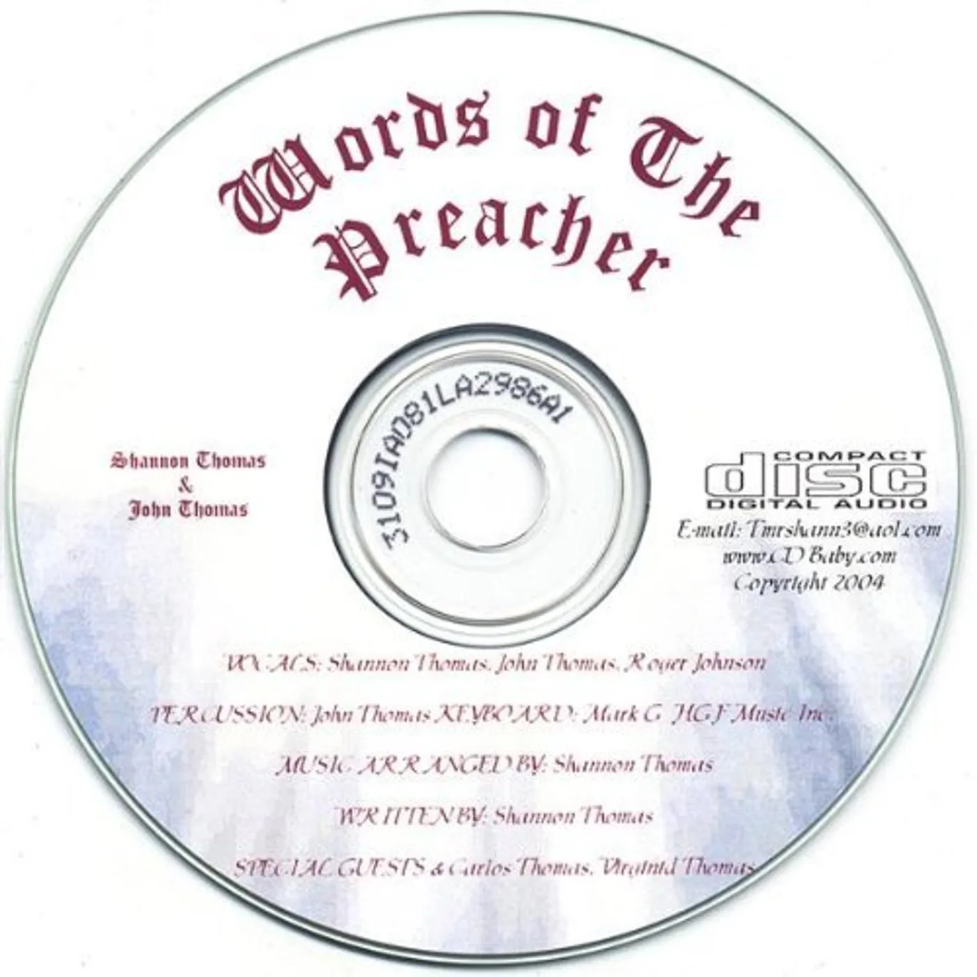 Shannon Thomas WORDS OF THE PREACHER CD