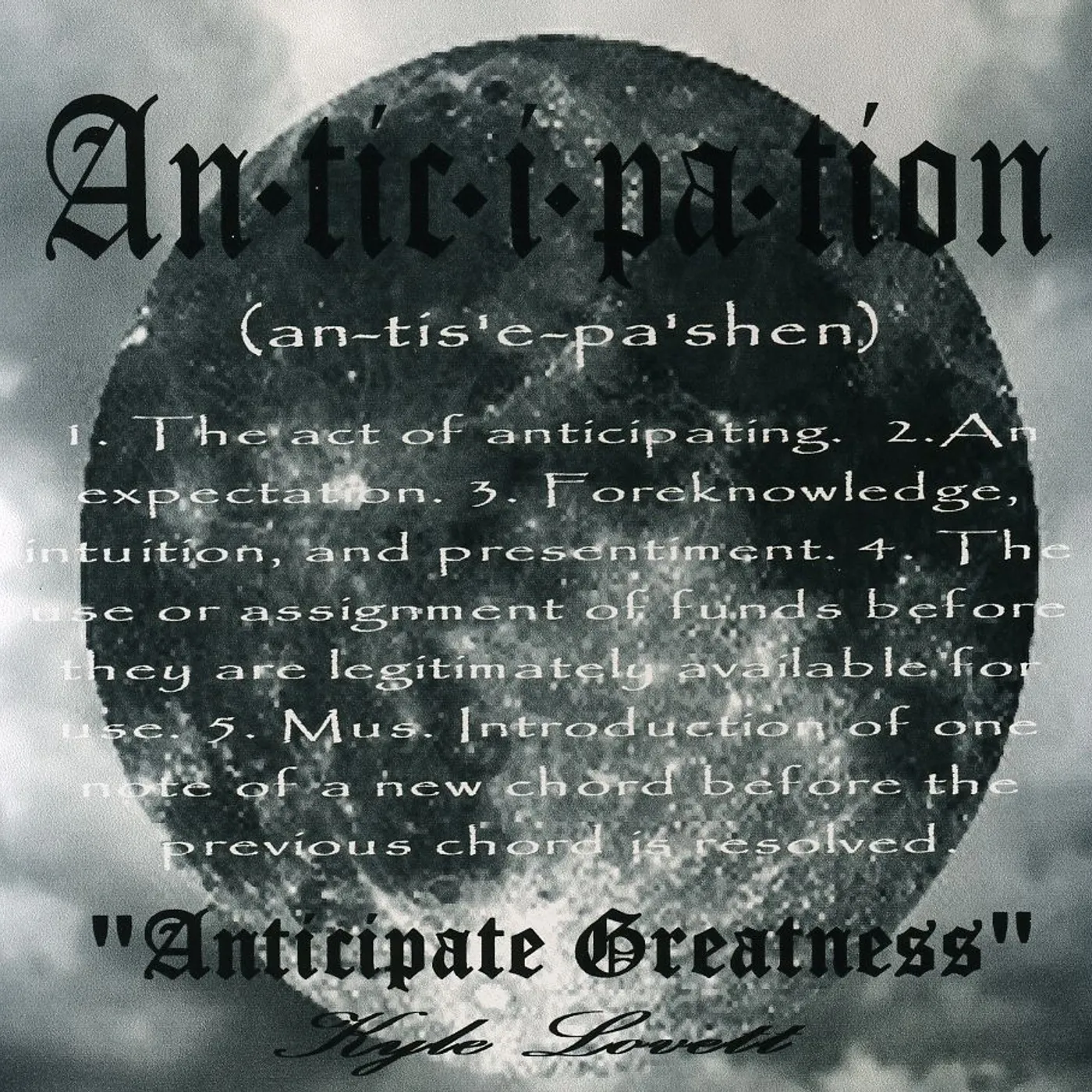 Kyle Lovett ANTICIPATION CD