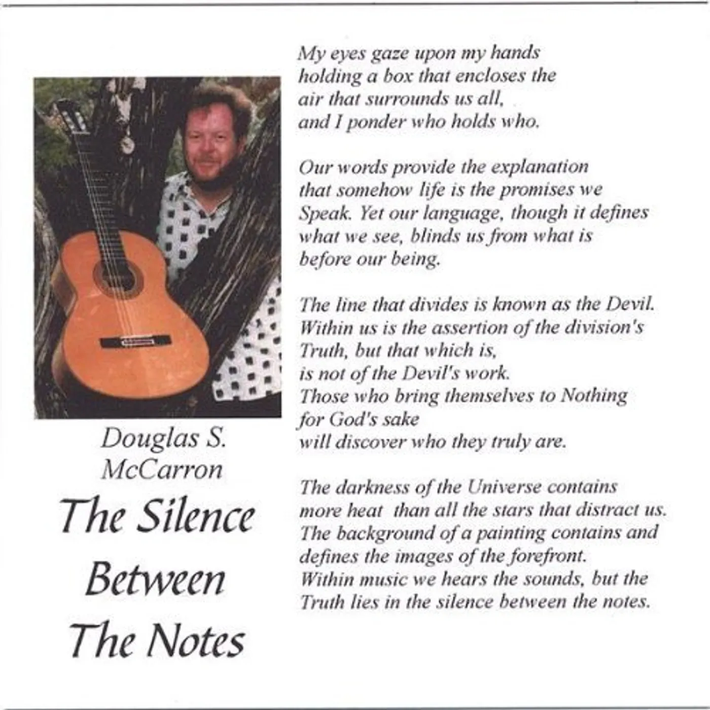 Douglas McCarron SILENCE BETWEEN THE NOTES CD