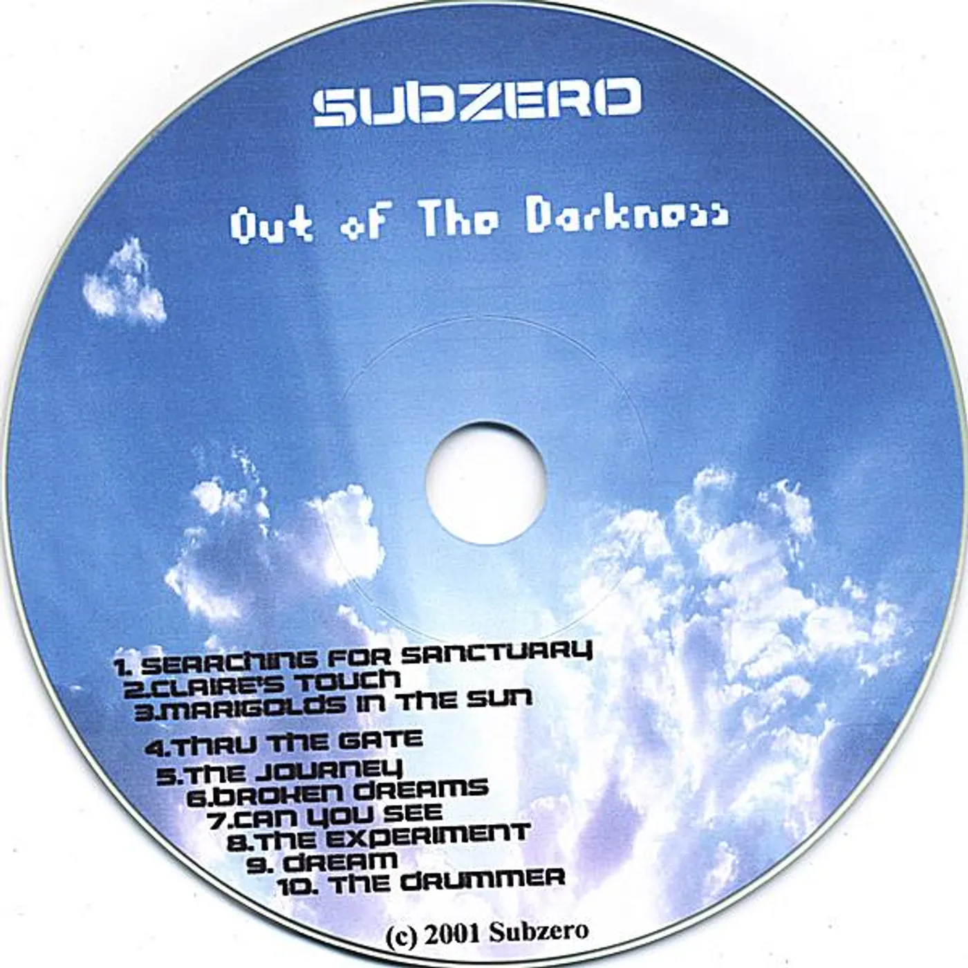Subzero OUT OF THE DARKNESS CD