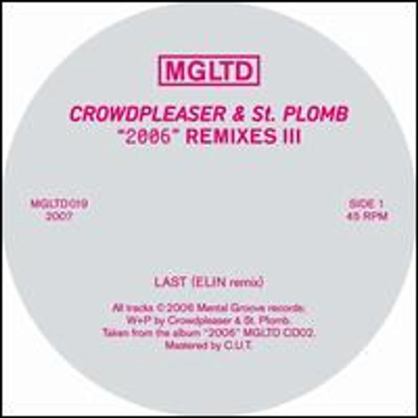 Crowdpleaser & St. Plomb 2006 REMIXES III Vinyl Record