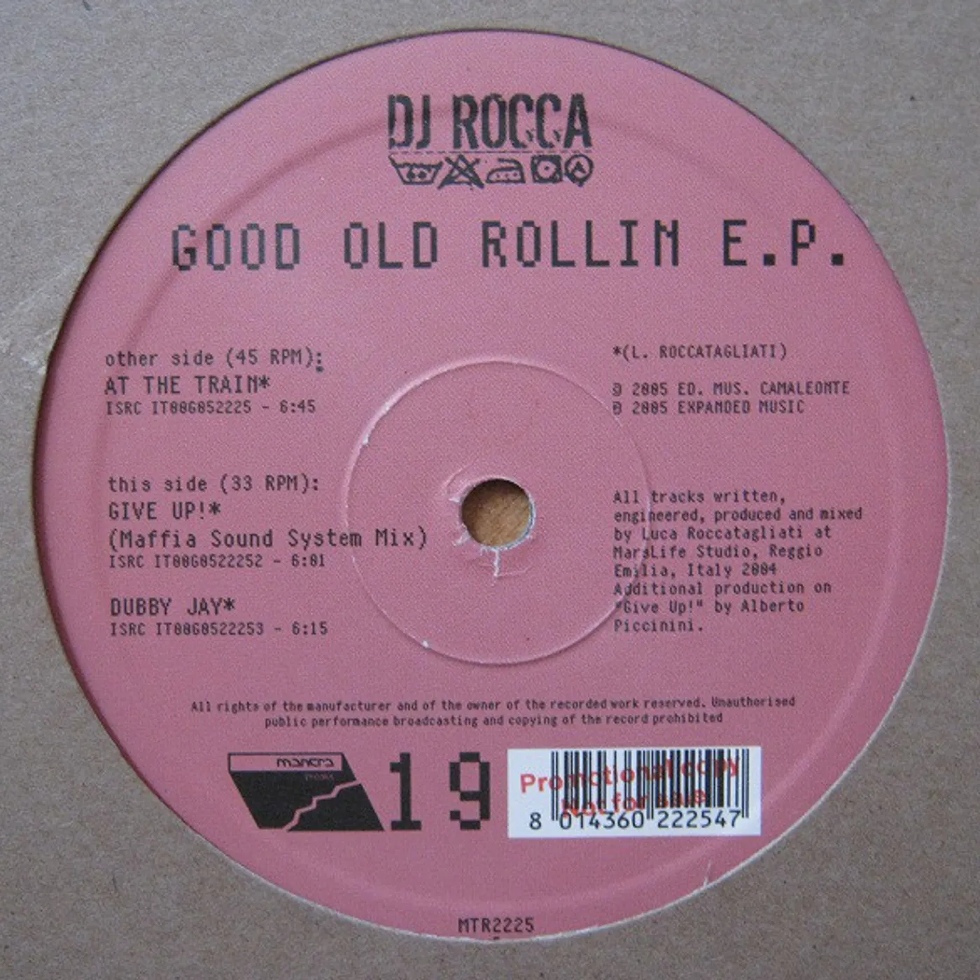DJ Rocca GOOD OLD ROLLIN EP Vinyl Record