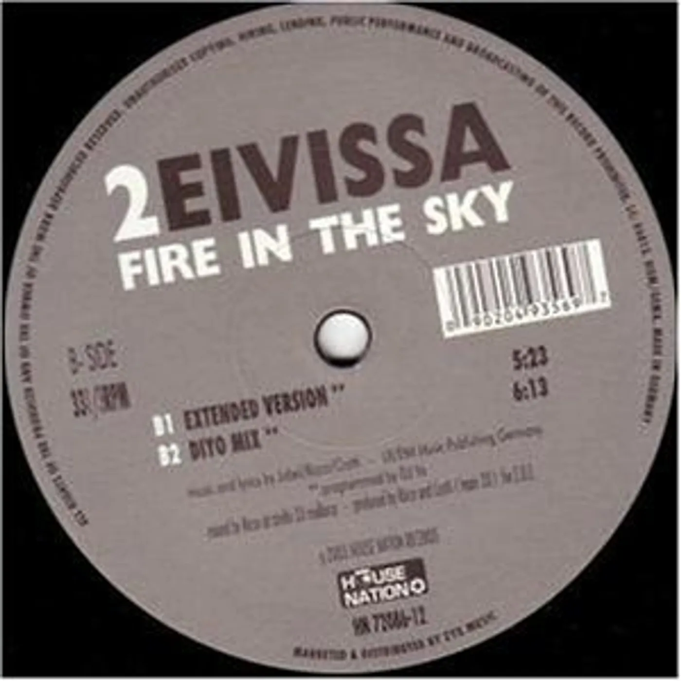 Two Eivissa FIRE IN THE SKY Vinyl Record