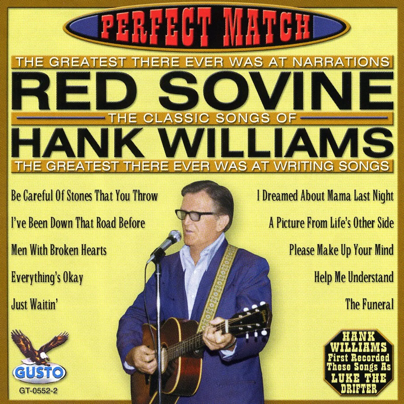 Red Sovine PERFECT MATCH-SONGS OF HANK WILLIAMS CD