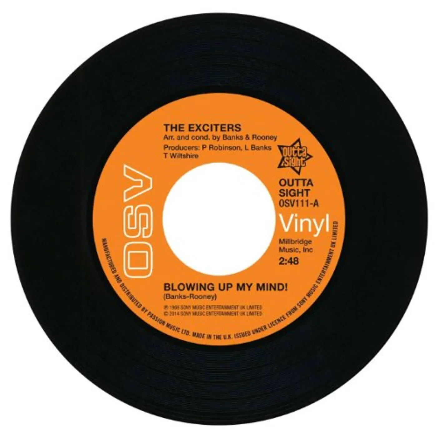 The Exciters BLOWING UP MY MIND/TURN ME ON Vinyl Record