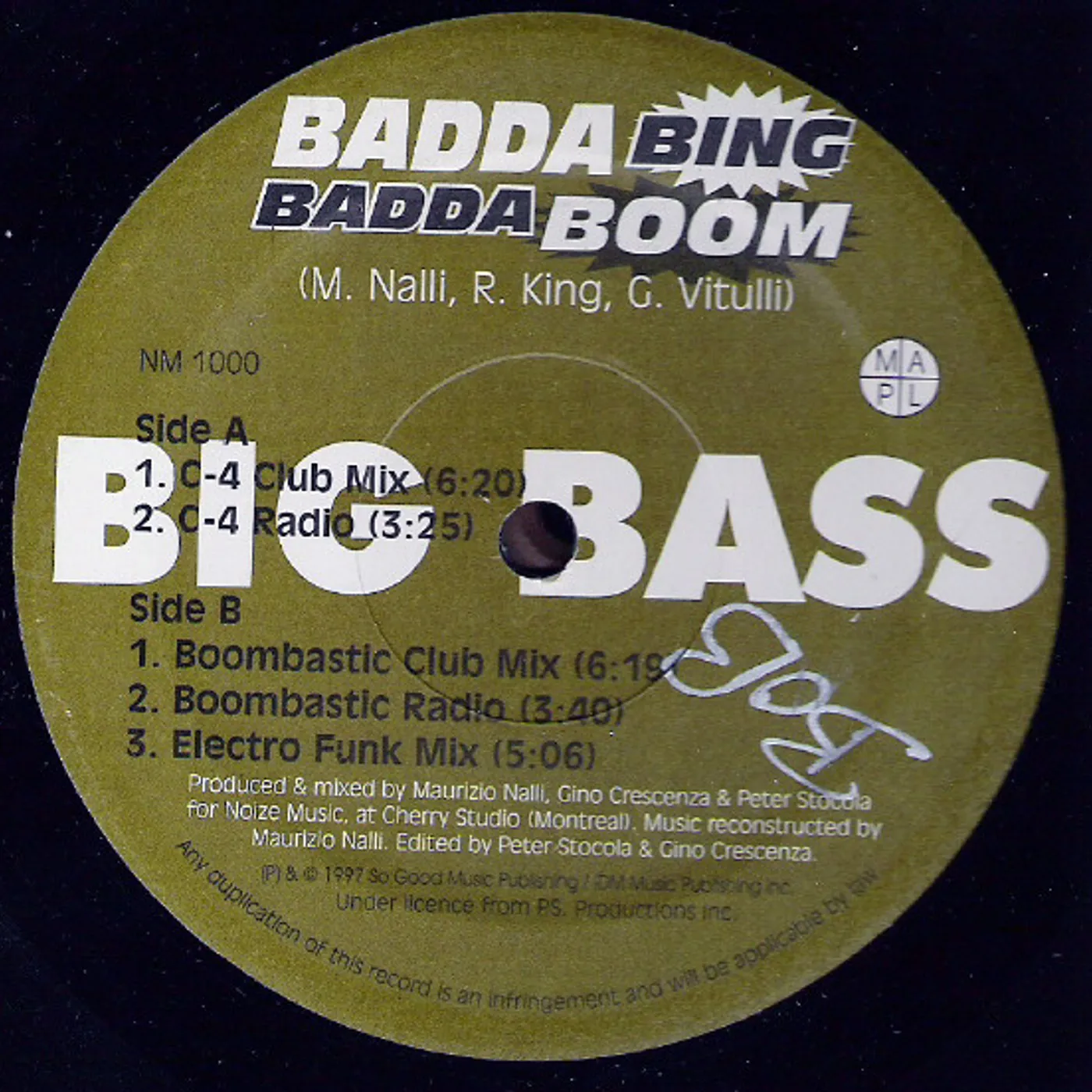 Big Bass Badda Bing Badda Boom Vinyl Record