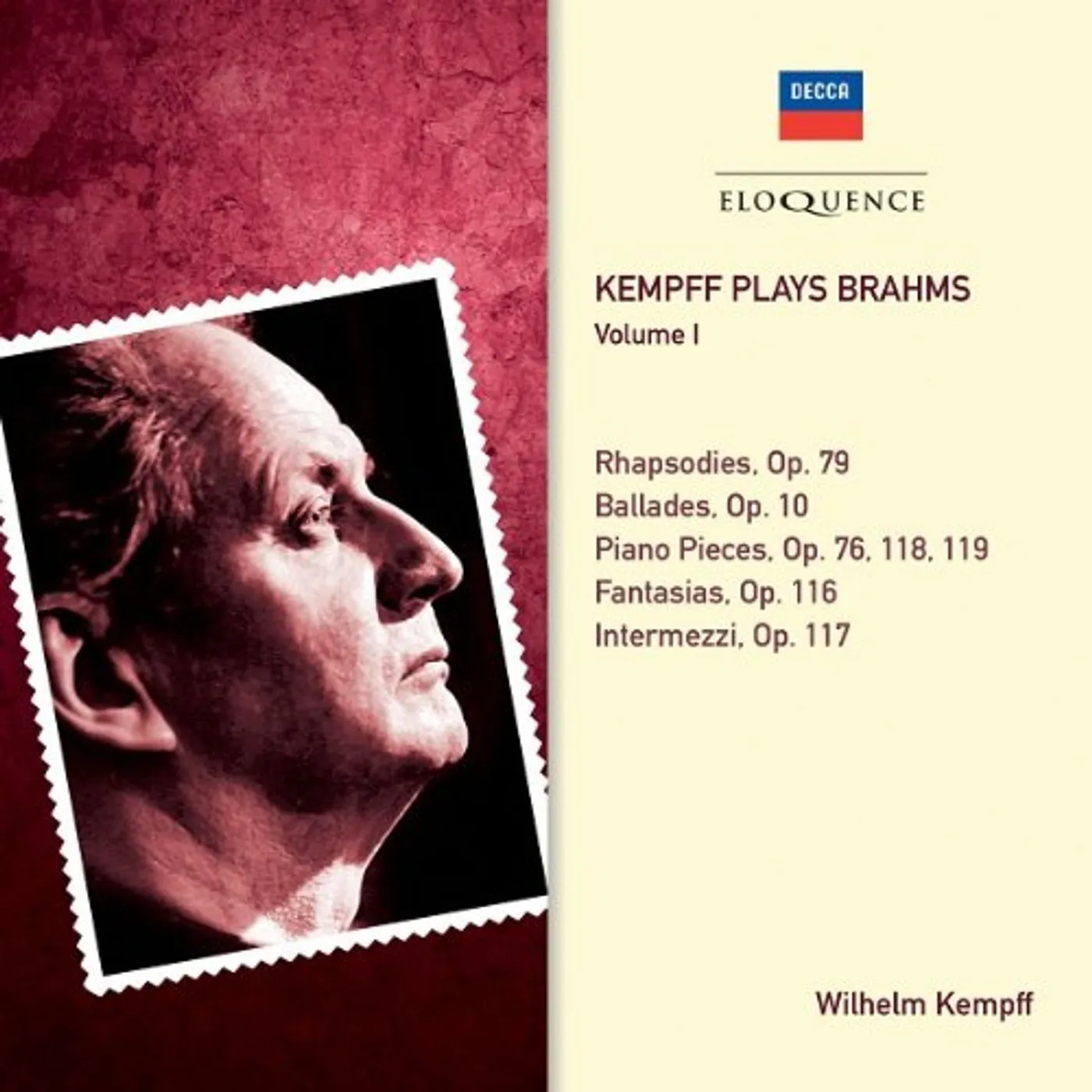 Wilhelm Kempff KEMPFF PLAYS BRAHMS 1 CD