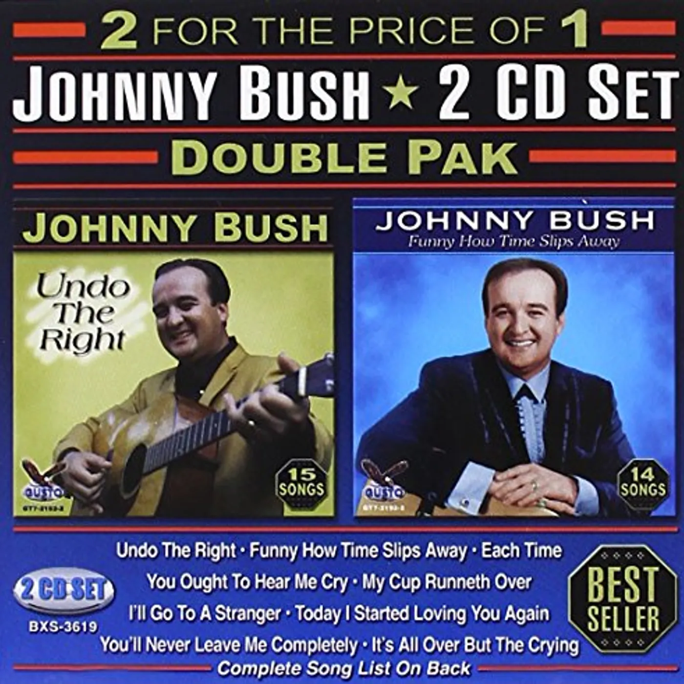 Johnny Bush DOUBLE PAK CD