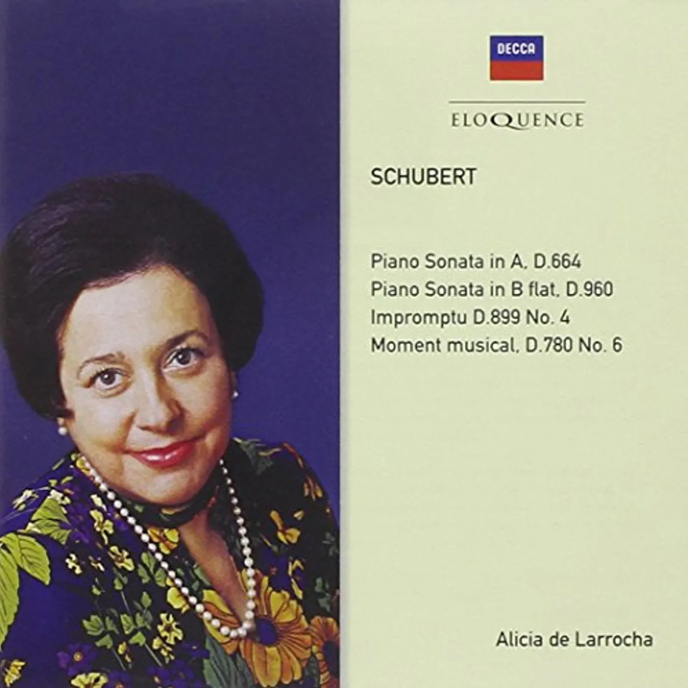 Alicia de Larrocha SCHUBERT: PIANO SONATAS D664 & 960 CD