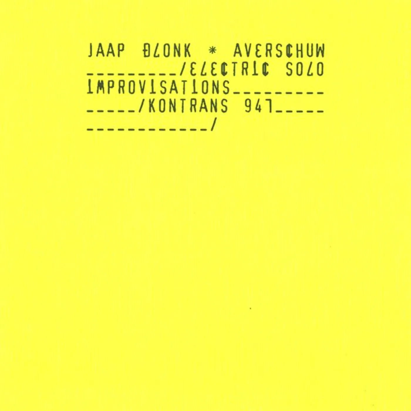 Jaap Blonk AVERSCHUW CD