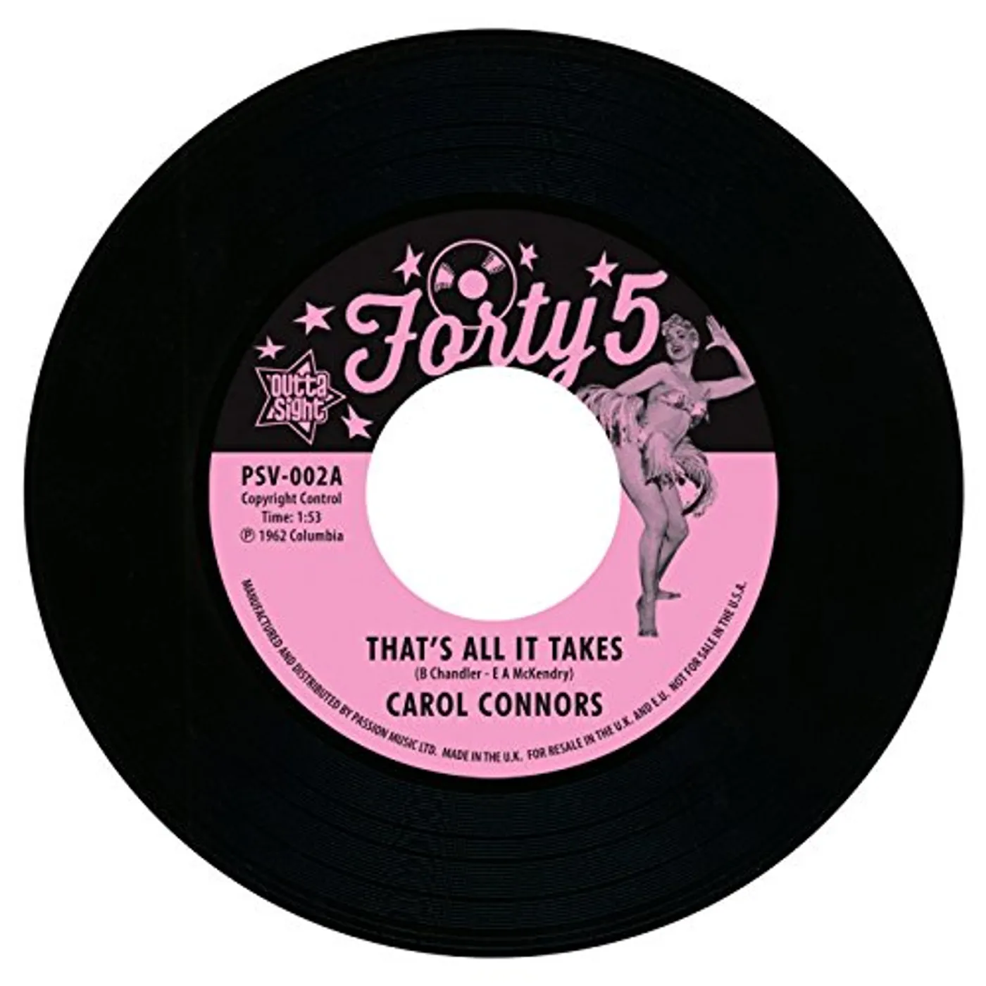 Carol Connors THAT'S ALL IT TAKES/I WANNA KNOW Vinyl Record