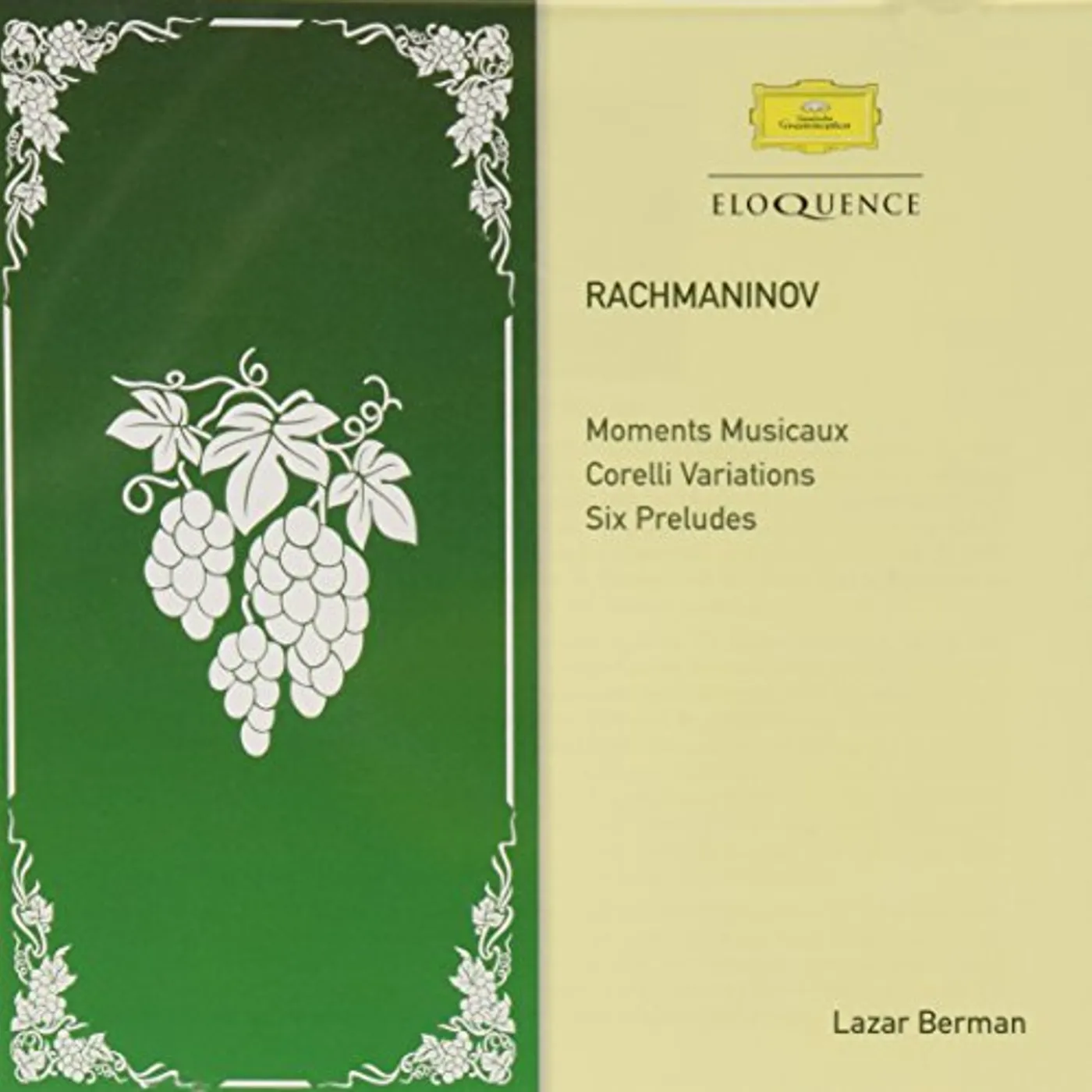 Lazar Berman RACHMANINOV: MOMENTS MUSICAUX CD