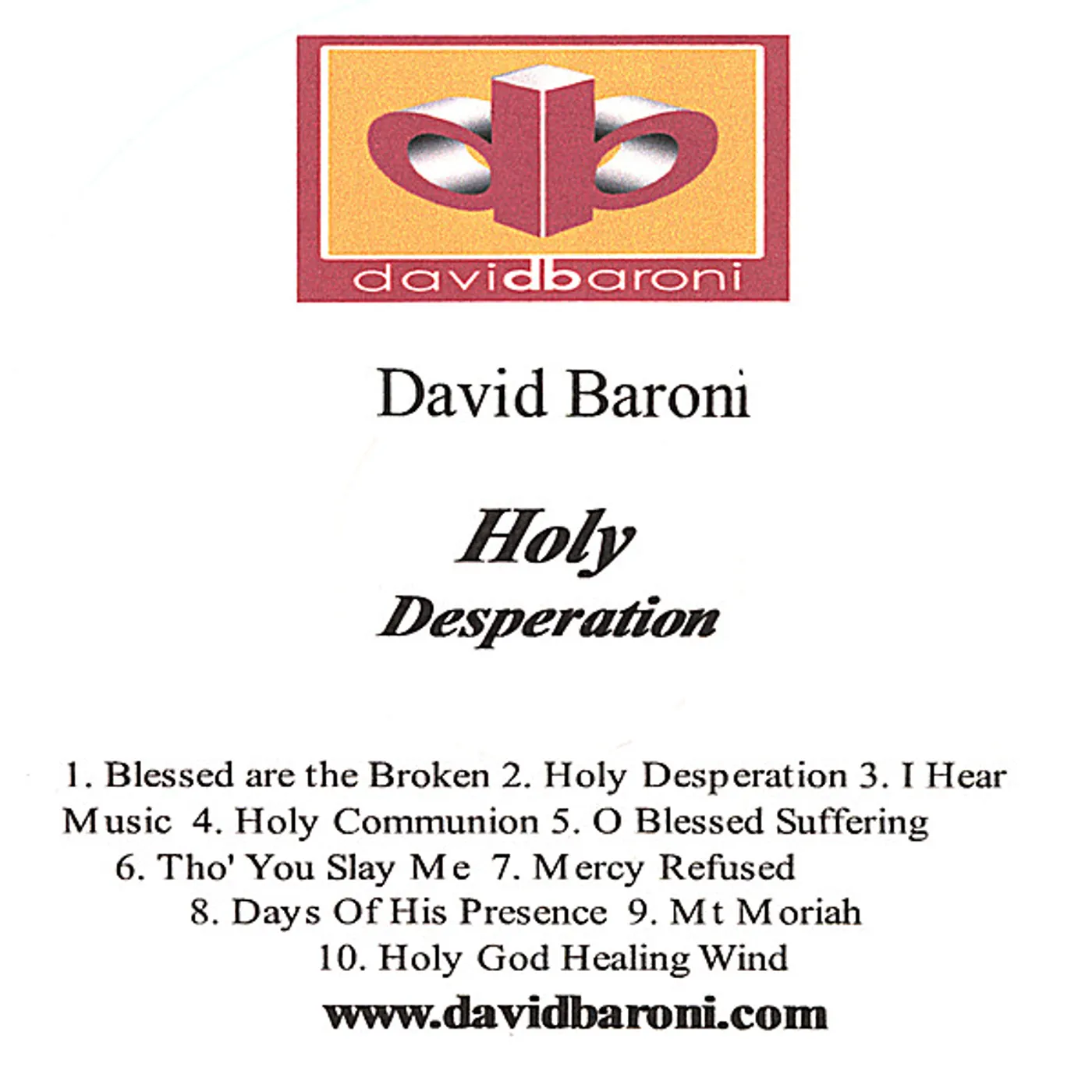 David Baroni HOLY DESPERATION CD