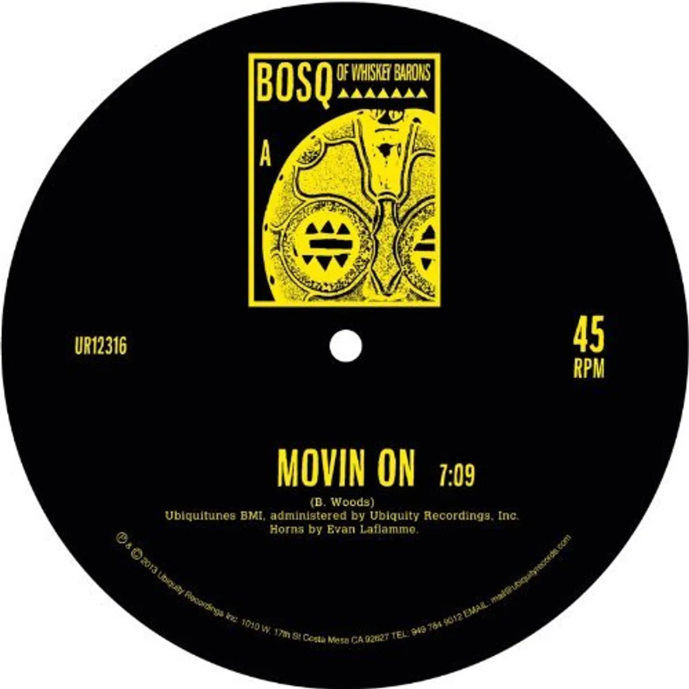 Bosq Of Whiskey Barons MOVIN' ON B/W KEEP MOVIN Vinyl Record