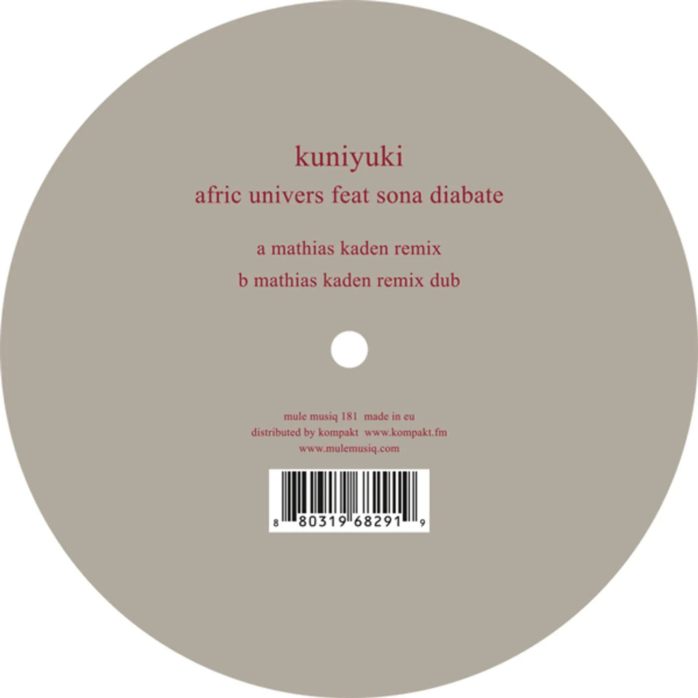 Kuniyuki AFRIC UNIVERS Vinyl Record