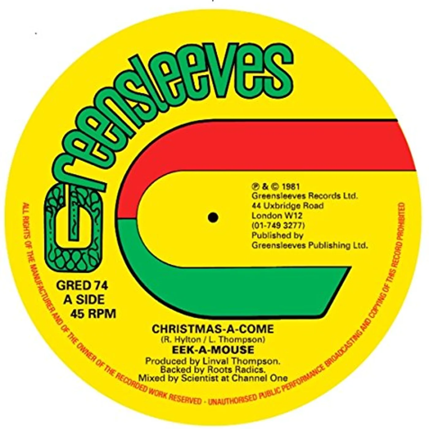 Eek-A-Mouse CHRISTMAS-A-COME Vinyl Record