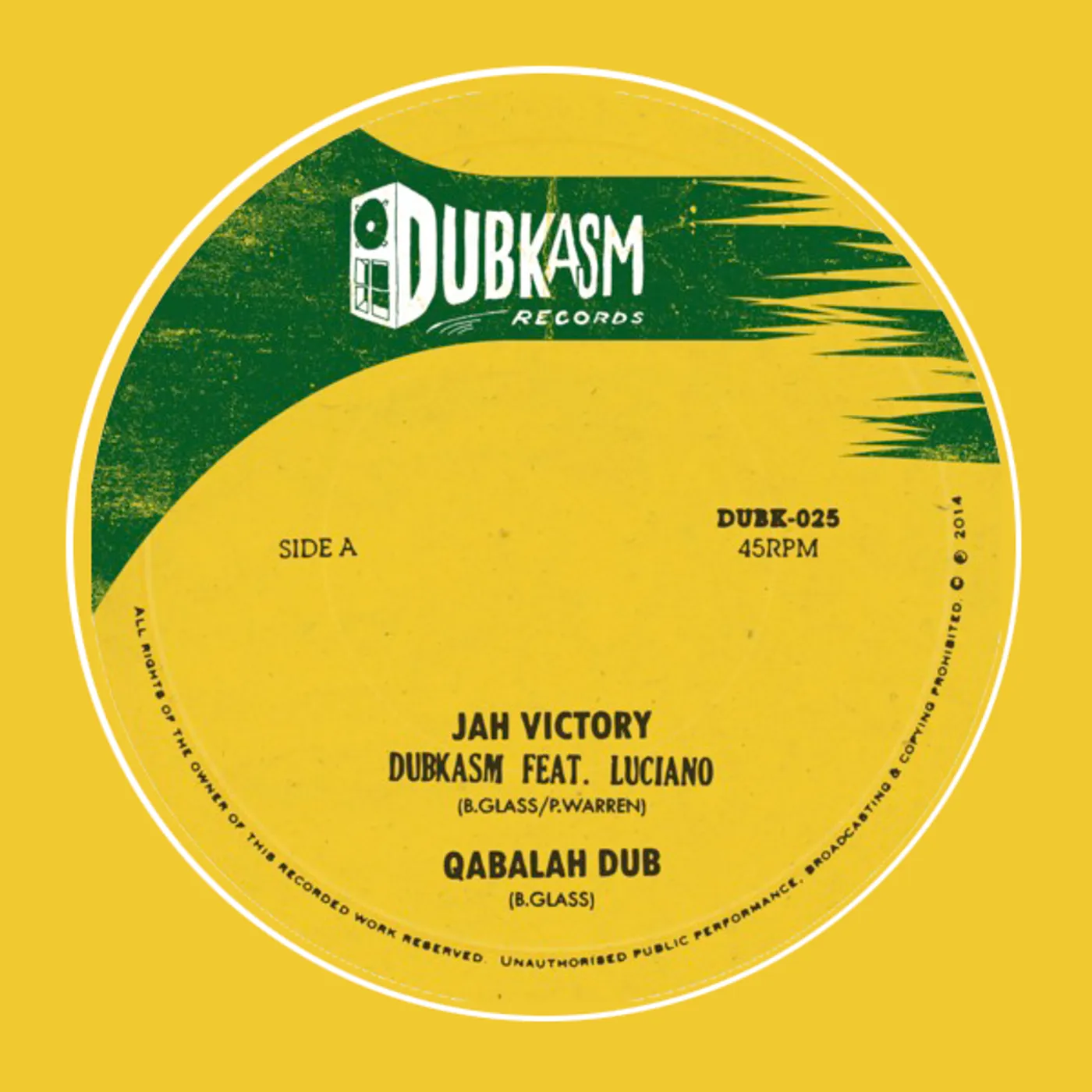 Dubkasm JAH VICTORY / RIGHT THERE Vinyl Record