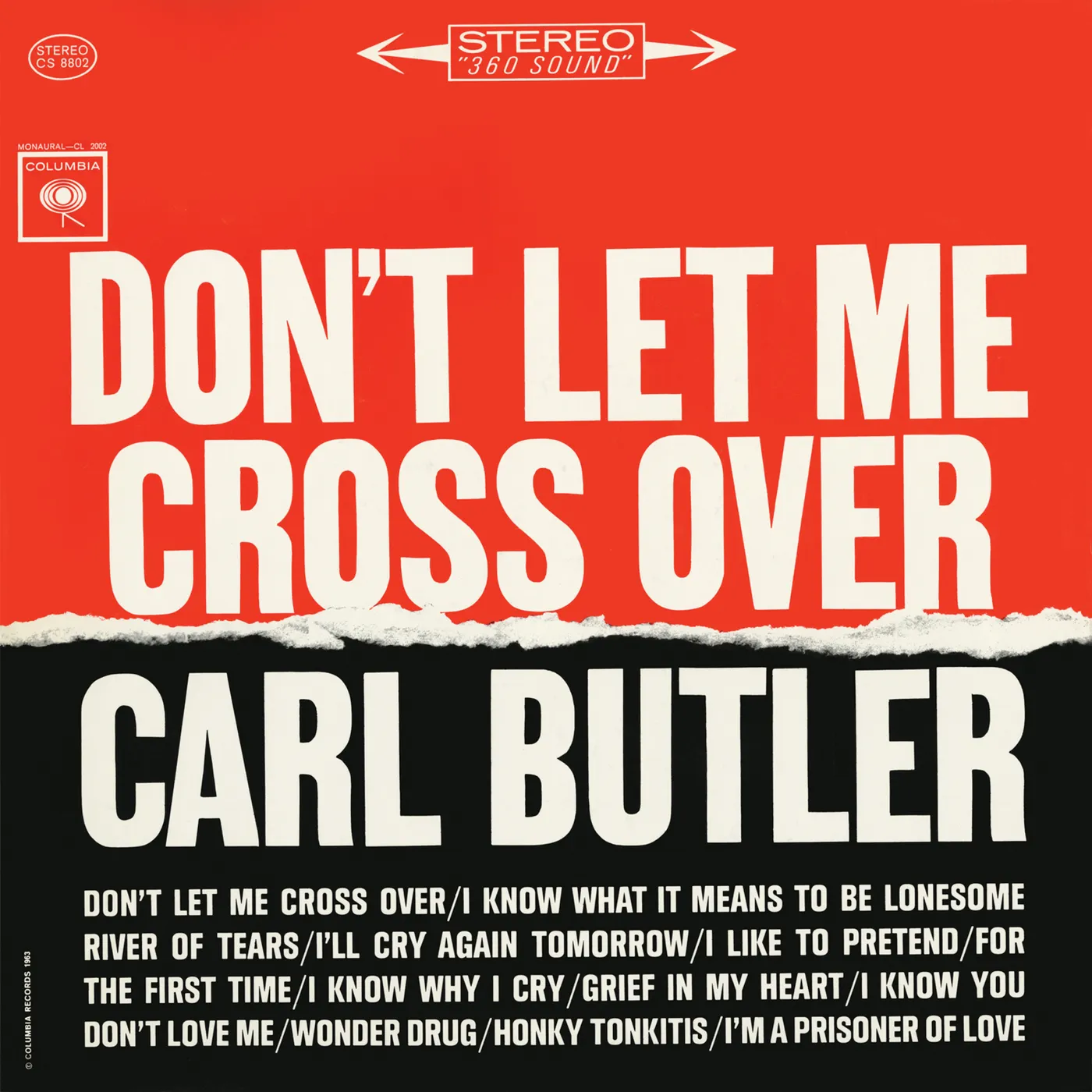 Carl Butler DON'T LET ME CROSS OVER CD